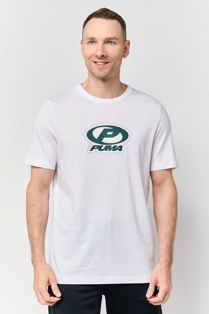 PUMA Men Sportswear Fit Short Sleeve Future Archive Outdoor T-Shirt, White - Image 1