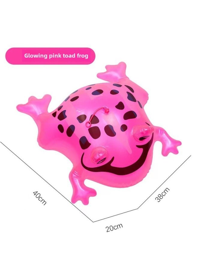 Online Red Frog Balloon Inflatable Frog Light-emitting Frog Frog Baby Inflatable Toy Frog Inflatable Wholesale-Color:Pink Luminous Frog ]  - Image 1