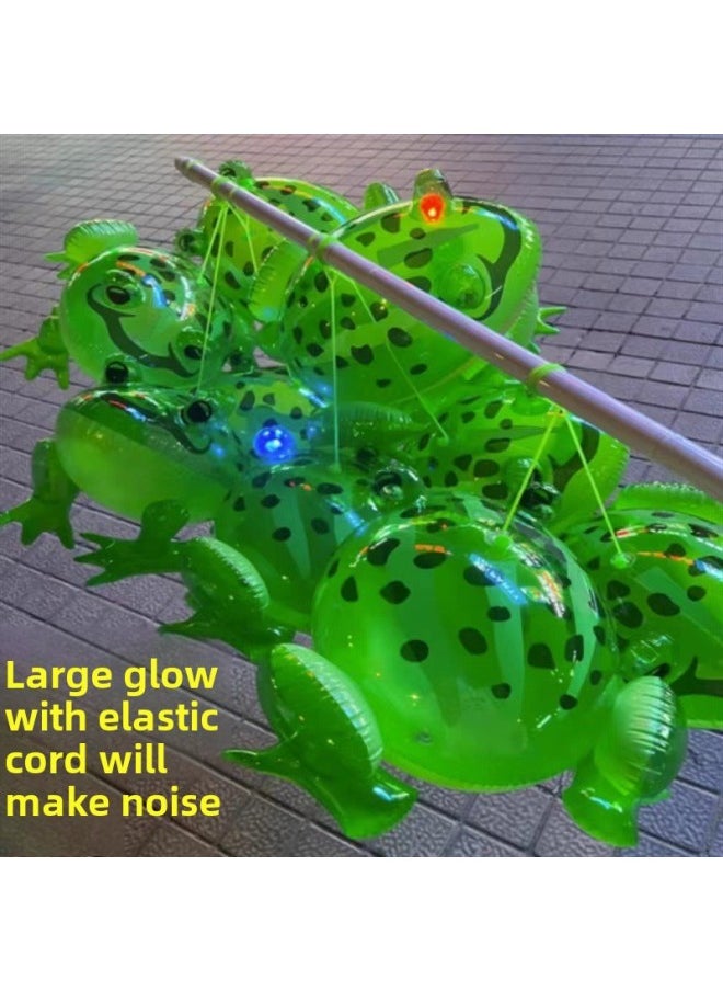 Online Red Frog Balloon Inflatable Frog Light-emitting Frog Frog Baby Inflatable Toy Frog Inflatable Wholesale-Color:Pink Luminous Frog ]  - Image 2