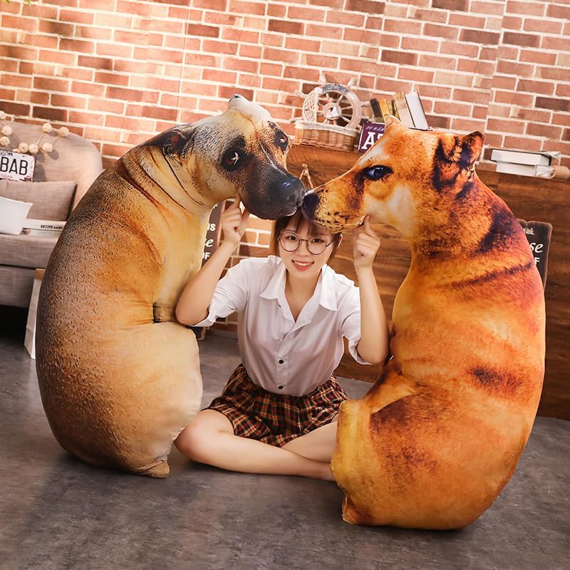 XIAOHONG Dog Pillow 3D Simulation Dog Shaped Pillow197 Funny Shiba Inu Plush Pillow Dog Stuffed Animal Chair Cushion for Hoom Decor Hound - Image 3