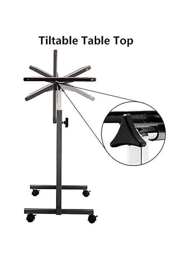 Arabest - Rolling Overbed Table - Adjustable Height and Tilt Top for Reading, Laptop, Eating - Suitable for Home or Medical Use - Ideal for Bedridden Elderly and Seniors - Image 1