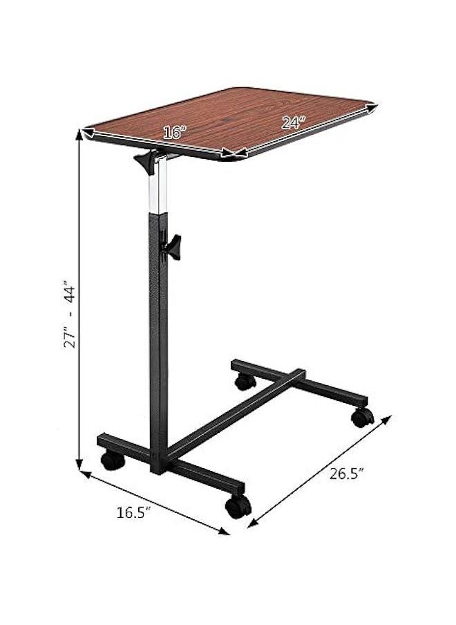 Arabest - Rolling Overbed Table - Adjustable Height and Tilt Top for Reading, Laptop, Eating - Suitable for Home or Medical Use - Ideal for Bedridden Elderly and Seniors - Image 1