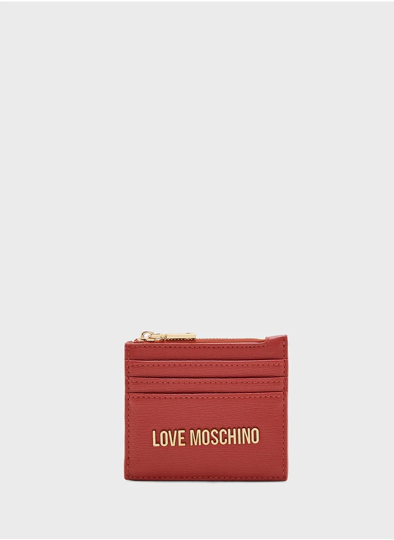 Love Moschino Logo Detailed Zip Over Wallet