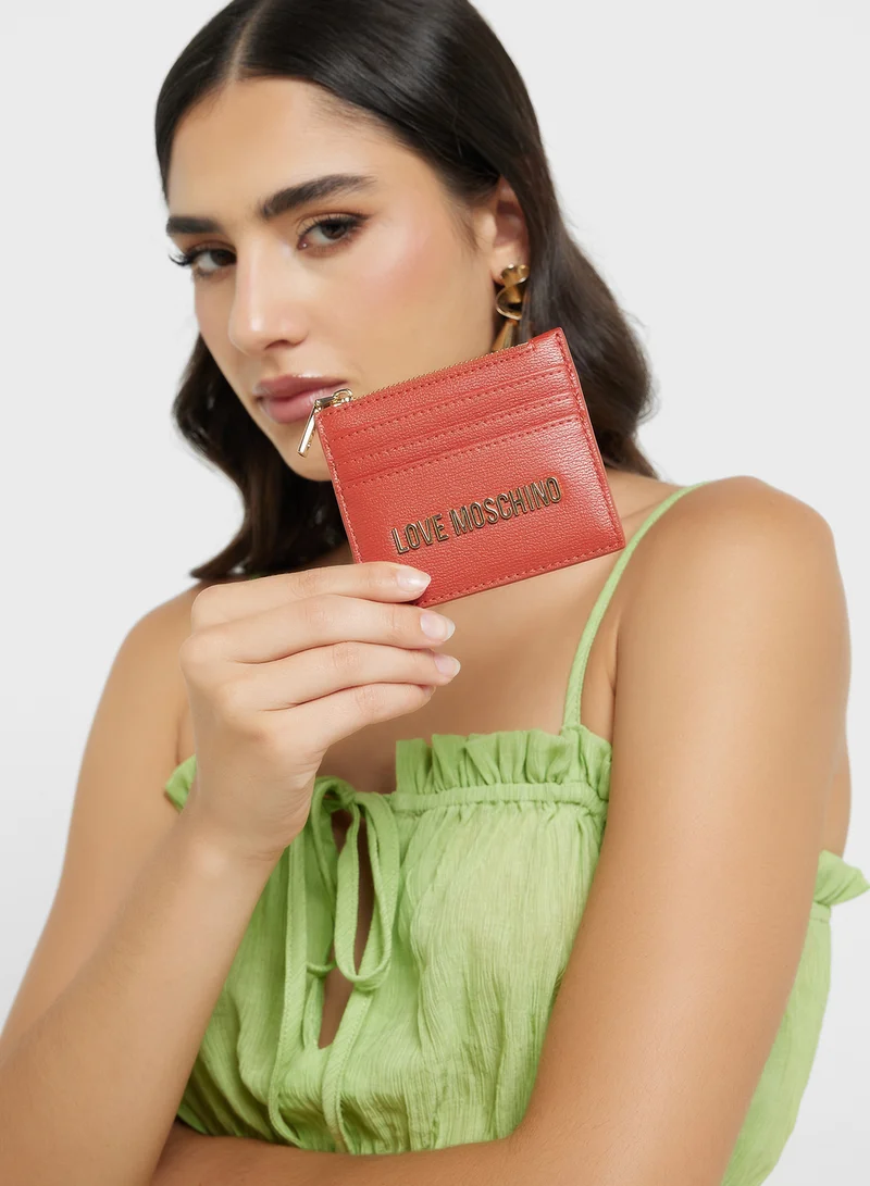 Love Moschino Logo Detailed Zip Over Wallet