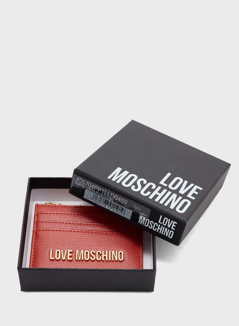 Love Moschino Logo Detailed Zip Over Wallet