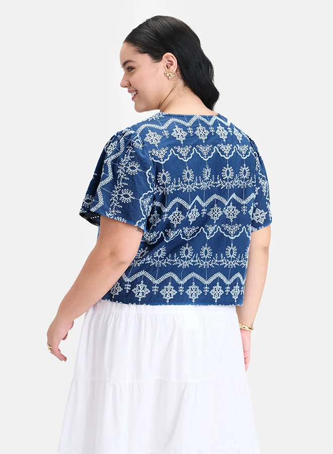 Virgio VIRGIO 100% Cotton Cropped Tie-Up Top