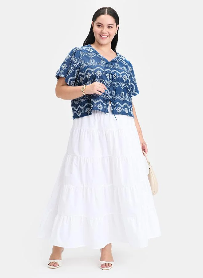 Virgio VIRGIO 100% Cotton Cropped Tie-Up Top