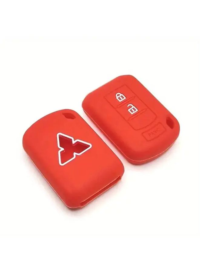 Durable Silicone Car Key Fob Cover Dark Blue 3 Button Design Lock Unlock Panic Icons - Image 4