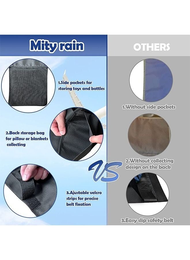 كيلا مسند قدم قابل للحمل لمقعد الطائرة للأطفال، سرير طائرة للأطفال مع جيوب جانبية، أساسيات السفر الطائر مع مساحة ممتدة 11*4.7 بوصة لراحة الساق والاستلقاء (أسود) - Image 4