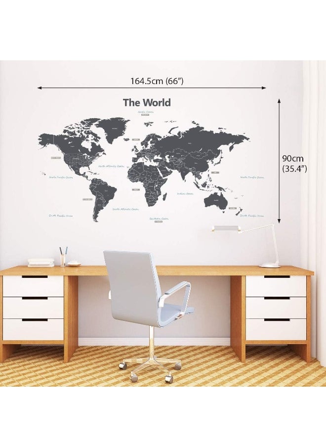 Decowall DLT-1609G Modern Grey World Map Kids Wall Decals Wall Stickers Peel and Stick Removable Wall Stickers for Kids Nursery Bedroom Living Room (XLarge) - pzsku/Z5CFBB843F4A84F4C99D1Z/45/_/1738054931/ef5e2b35-d8cb-47c5-bac6-1c204fa2f9d8