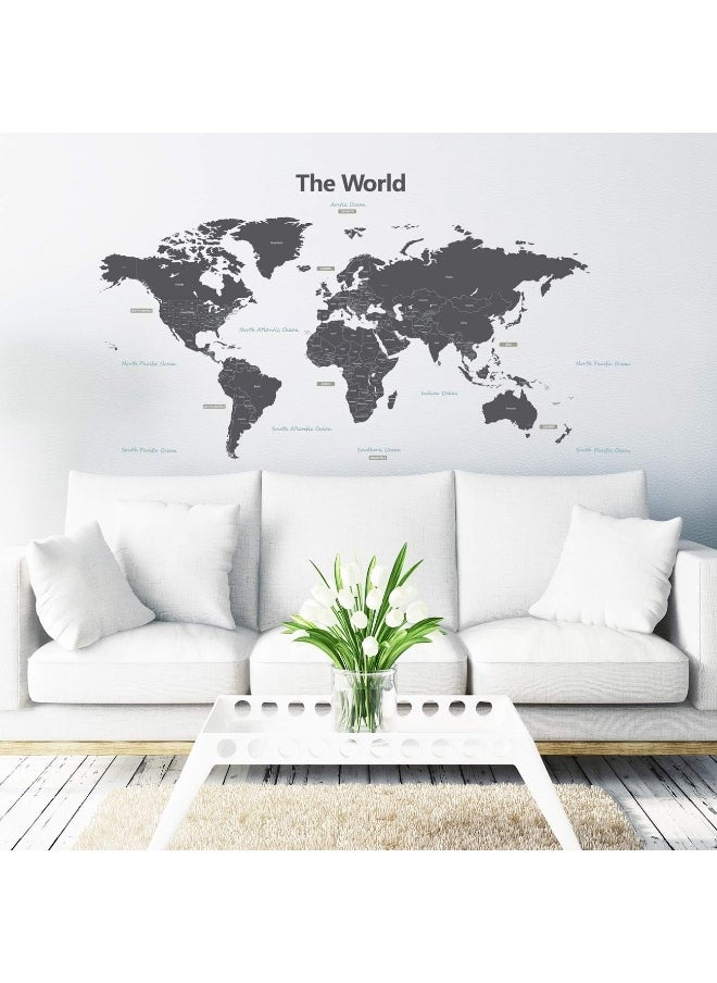 Decowall DLT-1609G Modern Grey World Map Kids Wall Decals Wall Stickers Peel and Stick Removable Wall Stickers for Kids Nursery Bedroom Living Room (XLarge) - pzsku/Z5CFBB843F4A84F4C99D1Z/45/_/1738054933/82368a94-cfef-4373-9329-deee498a5322