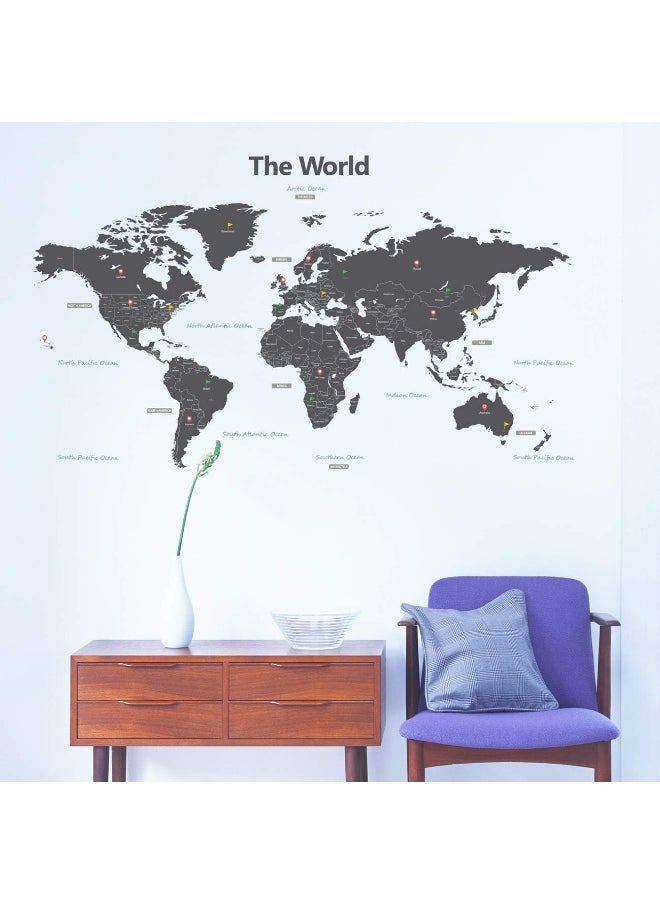 Decowall DLT-1609G Modern Grey World Map Kids Wall Decals Wall Stickers Peel and Stick Removable Wall Stickers for Kids Nursery Bedroom Living Room (XLarge) - pzsku/Z5CFBB843F4A84F4C99D1Z/45/_/1738054935/a46a3070-526d-4009-b118-d86bef6c41a8