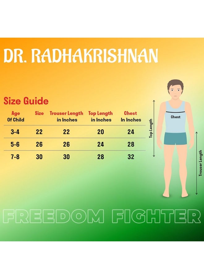 Kaku Fancy Dresses Kaku Fancy Dresses Polyester Dr. Radhakrishnan Costume For Boys | Republic Day & Independence Day National Hero Freedom Fighter Fancy Dress For Kids - 3-4 Years,White  - Image 5