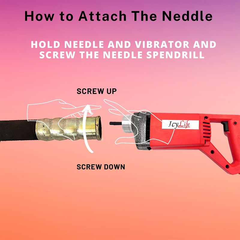 ICYLIFE ICYLIFE Concrete Vibrator With 15 Mitre Needle Shaft 1330WTT 13800RPM Electric Vibrator Machine  - Image 3