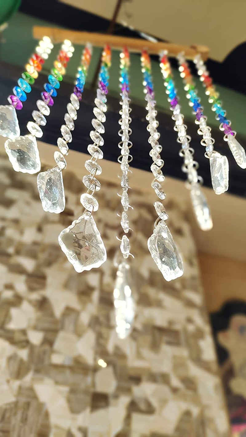 GANE-SHLIGHTS Glass Gl Sparkling K9 Crystal Glass Crystal Car Hanging Rainbow Suncatcher Beautiful Balcony Garden Hanging Ornament A11 - Image 3