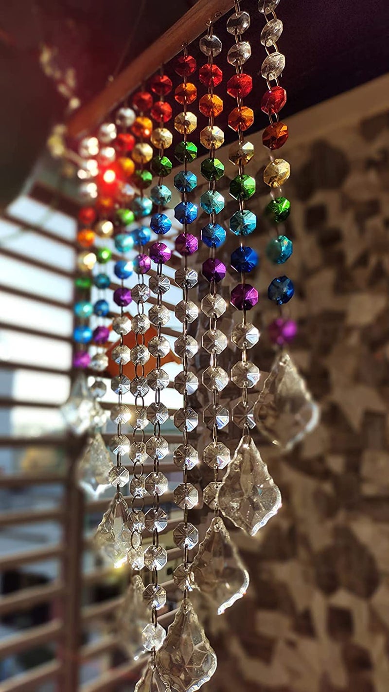 GANE-SHLIGHTS Glass Gl Sparkling K9 Crystal Glass Crystal Car Hanging Rainbow Suncatcher Beautiful Balcony Garden Hanging Ornament A11 - Image 2