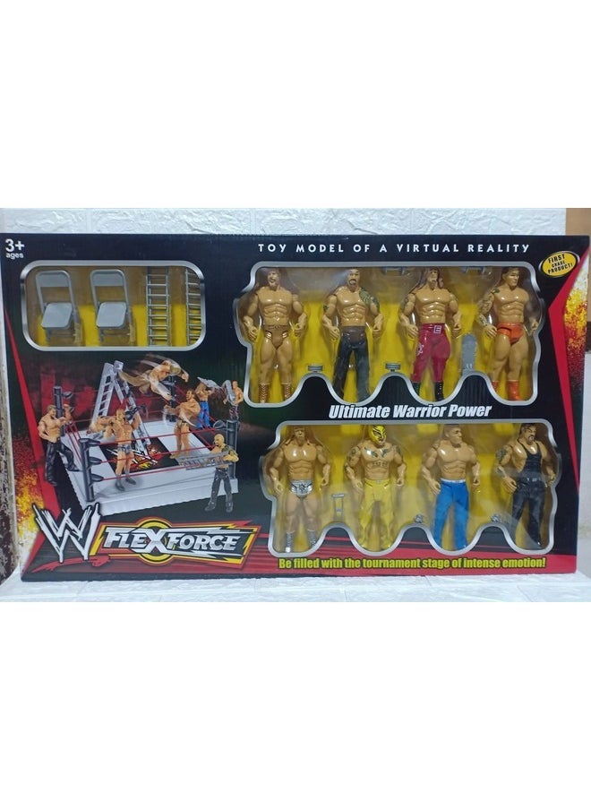 Toy Box - WWE Flexforce Ultimate Warrior Power Wrestling Character Action Figure Toys with Ring Accessories size 67x 40cm - Image 1
