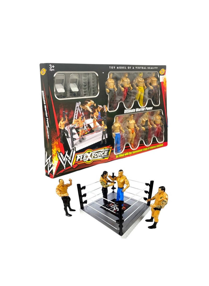 Toy Box - WWE Flexforce Ultimate Warrior Power Wrestling Character Action Figure Toys with Ring Accessories size 67x 40cm - Image 1