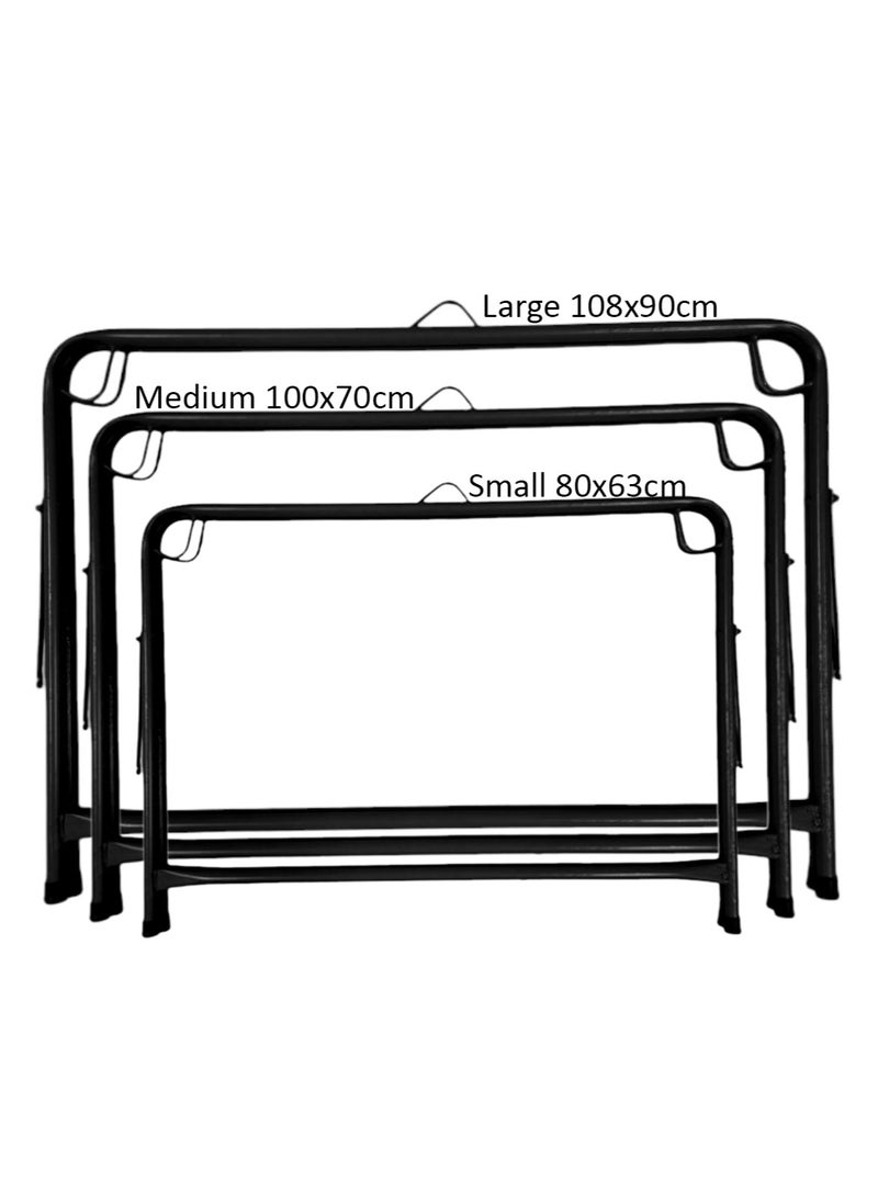 BABYCARA Handol Baby Swing Sleeping Folding Cradle With Handlebar And 3 Sizes, Jizani Style, Random Fabric Colour  - Image 2