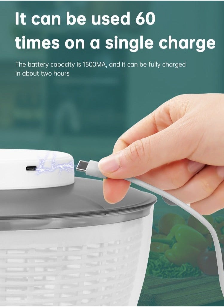 Generic Electric Salad Spinner Vegetable Washer and Dryer Dishwasher Safe Cleaner and Dryer  - Image 5