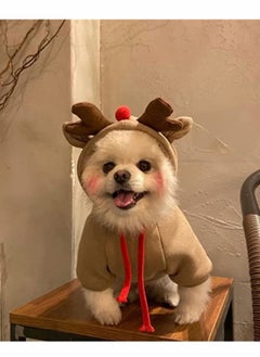 Y&D Dog Hoodie, Pet Cat Halloween Costumes, Basic Sweater Coat Cute Elk Shape on Warm Jacket Cold Weather Clothes Outfit Outerwear for Cats Puppy Small Dogs  - Image 4