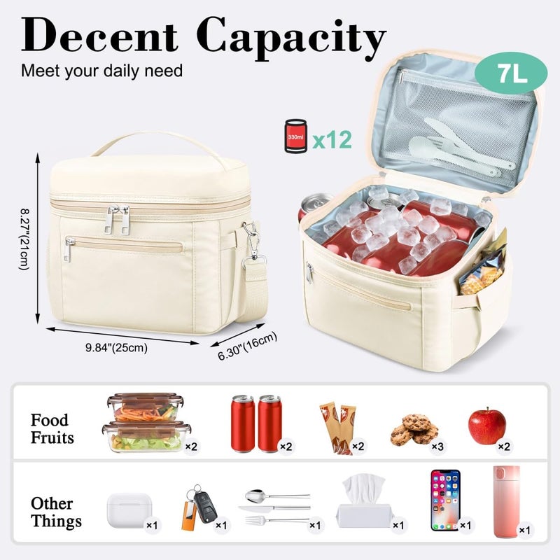 DALINDA Lunch Bag Cooler Bag Lunch Box for Women Men, Insulated Leak Proof LunchBox Lightweight for Picnic,Grocery,Beach,Camping,Travel,Work - Image 5
