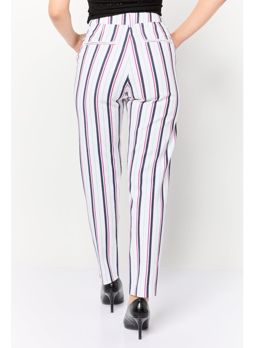 Scotch & Soda Women Regular Fit Stripe Dress Pants, Multicolor  - Image 2