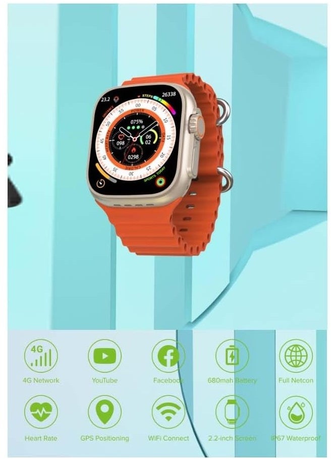 TIGER - Android Smart Watch Ultra 49mm with Three Strap Set & Wireless Charger – Stylish, Multifunctional Watch for Men, Fitness Tracker, Heart Rate Monitor, Waterproof, Compatible with Android Phones - Image 1