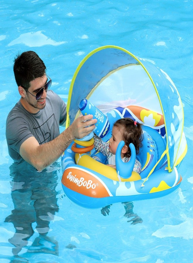Swimbobo Baby Pool Float Ring with Adjustable Sun Canopy and Safety Seat Pool Toy for Age of 6-36 Months - Image 1