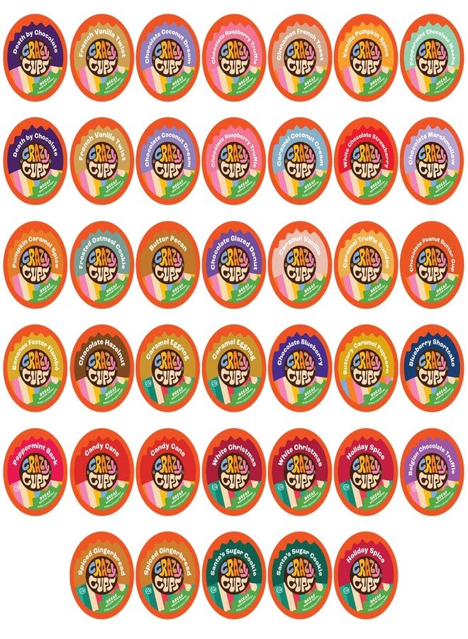 Crazy Cups Flavored Decaf Coffee, for the Keurig K Cups Coffee 2.0 Brewers, Variety Pack Sampler, 40 Count - Image 1