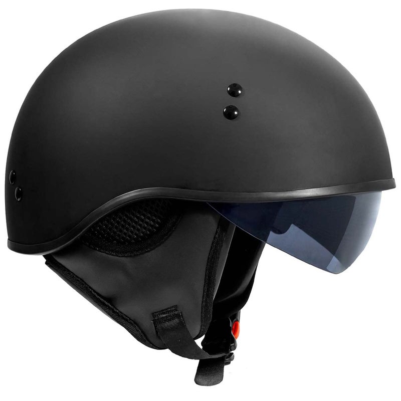 TORC T59 Motorcycle Half Helmet with Magnetic Buckle DOT Approved (Matte Black, X-Large) - Image 5