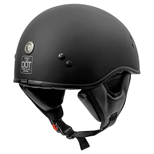 TORC T59 Motorcycle Half Helmet with Magnetic Buckle DOT Approved (Matte Black, X-Large) - Image 2