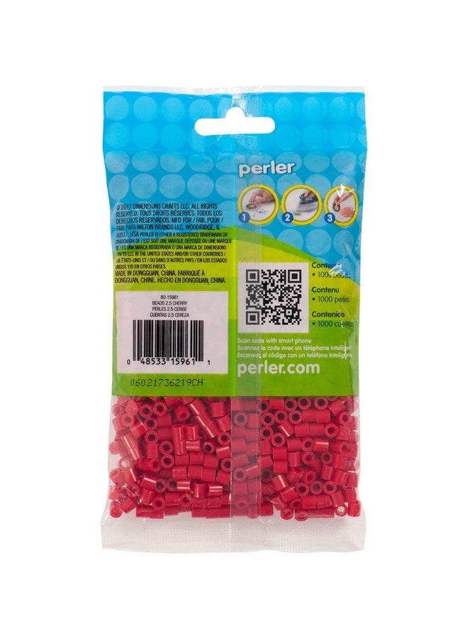 بيرلر خرز فيوز للصناعات اليدوية، 1000 قطعة، أحمر كرزي، صغير - Image 2