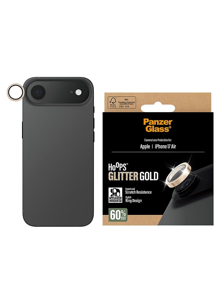 PanzerGlass Hoops Camera Lens Protector iPhone 17 Air - Glitter Gold - Image 1