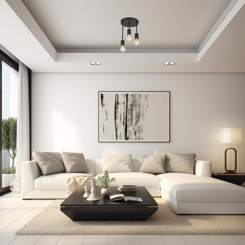 Bmshkah Lighting 3 Light Ceiling Lamp Base Chandelier for Living Room, Bedroom, Kitchen, Bathroom, Dining Room, Restaurant, Cafe, Coffee (Bulb Not Included) - Image 1