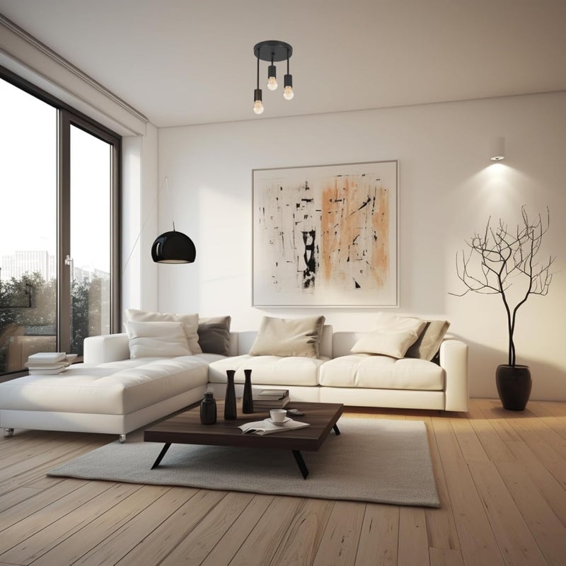 Bmshkah Lighting 3 Light Ceiling Lamp Base Chandelier for Living Room, Bedroom, Kitchen, Bathroom, Dining Room, Restaurant, Cafe, Coffee (Bulb Not Included) - Image 2