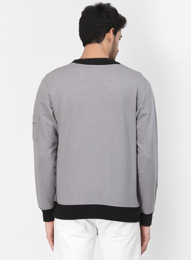 PAUSE Men Charcoal Regular Fit Contrast Trim Jacket - Image 5