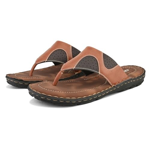 Centrino Sandal for Men | Grip Insole for Stability | slippers for man | Modern Look with Straps | Soft & Comfortable Men's Sandal | Bounce Back Anti-Skid Water Resistant Comfortable Footwear 9262-3_TAN_10 UK - Image 3