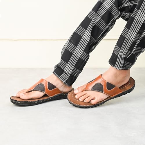 Centrino Sandal for Men | Grip Insole for Stability | slippers for man | Modern Look with Straps | Soft & Comfortable Men's Sandal | Bounce Back Anti-Skid Water Resistant Comfortable Footwear 9262-3_TAN_10 UK - Image 2