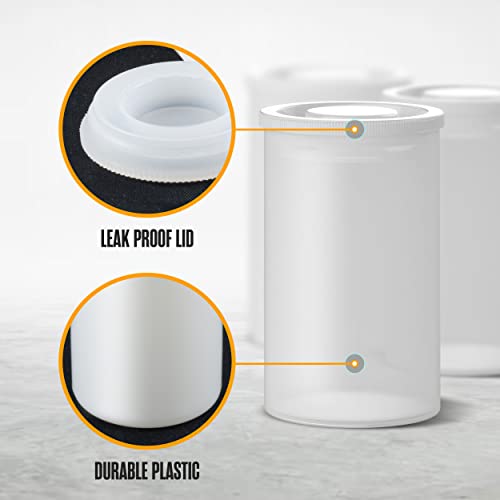 Houseables Film Canisters with Caps, Film Canisters, 35mm Case, Containers with Lids, Cannister for Rockets, Empty Camera Reel Holder, Coin Storage, White, Plastic, Bottle, 8oz, 2"H x 1"W, 180PK, Bulk - Image 4