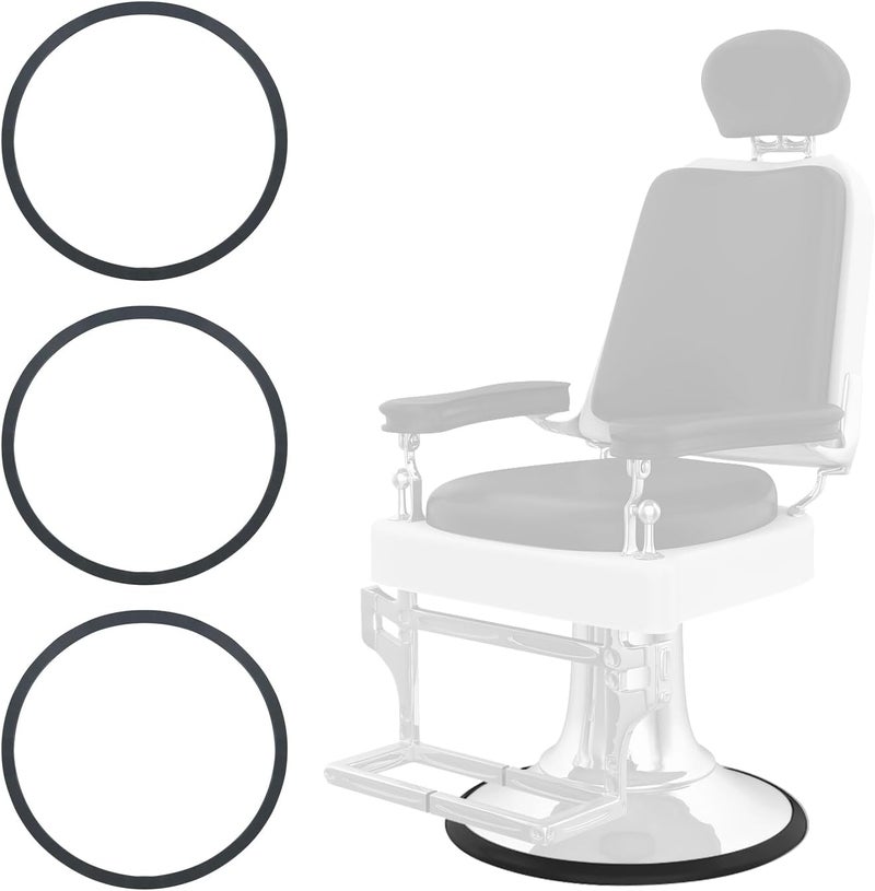 MoyRetty 3Pcs Salon Chair Rubber Base Ring, Salon Equipment Floor Protective Rubber Ring Gasket,Hydraulic Styling Chair Round Rubber Base