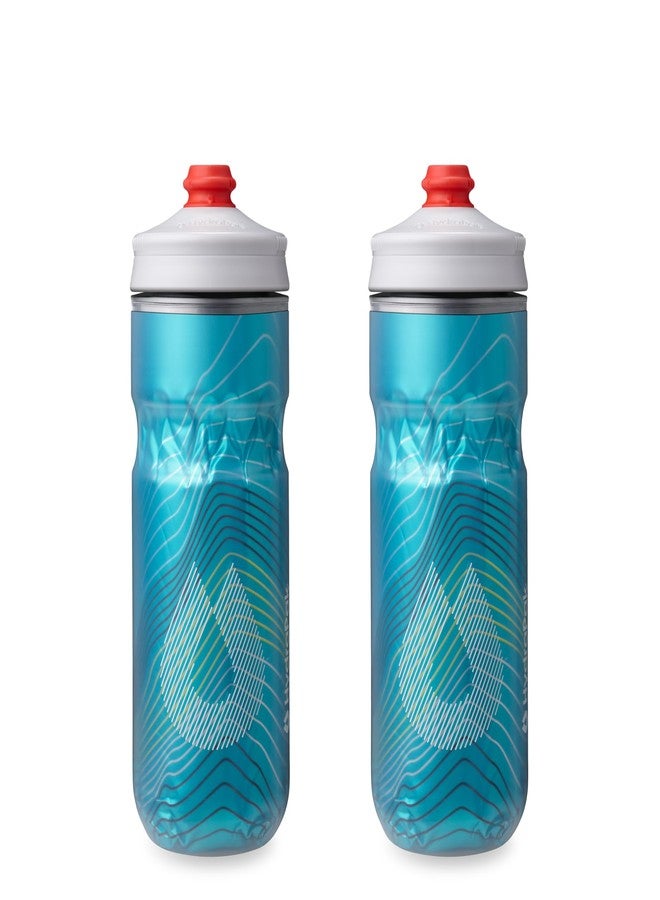 HydraPak | Polar Bottle - Polar Surge Insulated Bike Water Bottle 2-Pack - High Flow, Cycling & Sports Squeeze Bottle (Ascent Blue, 600ml / 20oz) - Image 1