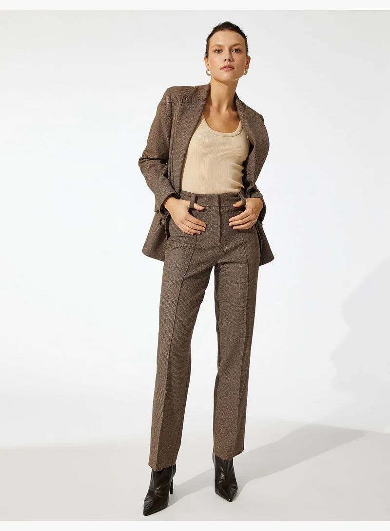 كوتون Ribbed Straight Trousers