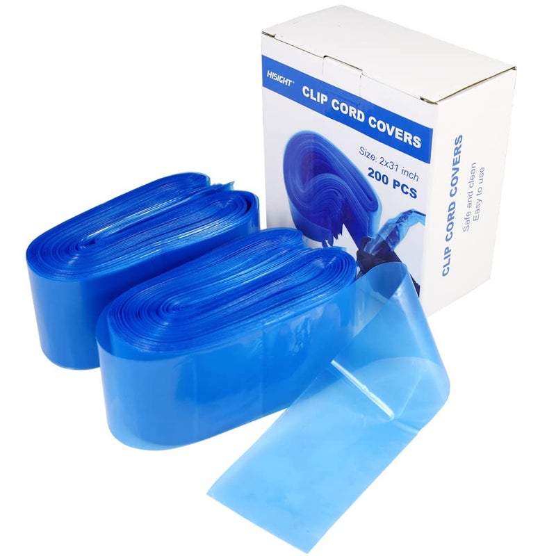 Hisight Tattoo Clip Cord Covers 200pcs Heavy Duty Disposable Hygiene Tattoo Clip Cord Sleeves Covers Supply Tattoo Machine Gun Accessories (blue-200) - Image 2