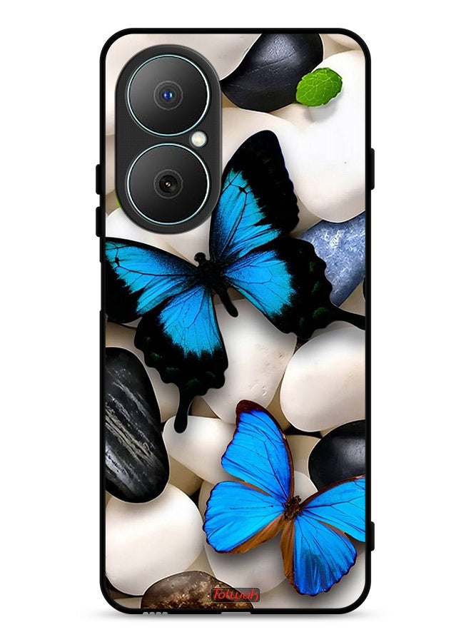 Tolwak Huawei Nova Y73 Protective Case Cover Butterflies On Stones