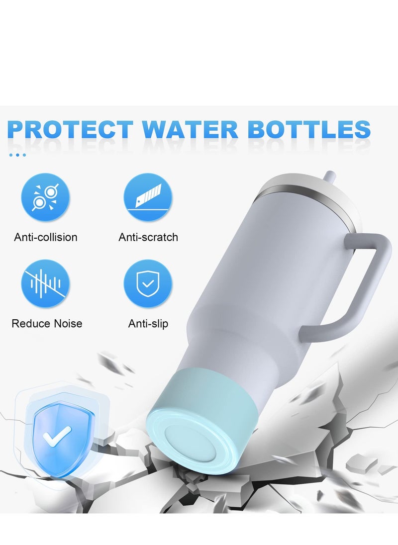 Generic - 2pcs 7.5cm Silicone Boot Bottom Sleeve Cover for Stanley 40oz Tumbler Quencher Adventure and Ice Flow Flip 30 oz 20 oz Water Bottle (Blue) - Image 1