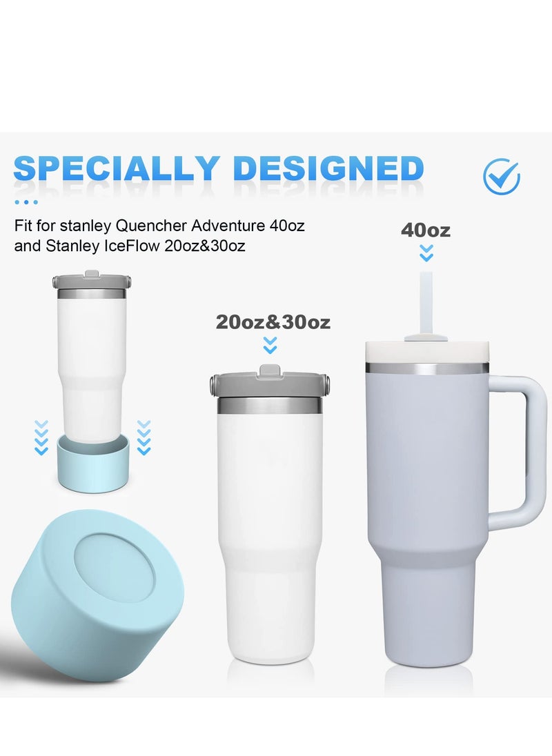 Generic - 2pcs 7.5cm Silicone Boot Bottom Sleeve Cover for Stanley 40oz Tumbler Quencher Adventure and Ice Flow Flip 30 oz 20 oz Water Bottle (Blue) - Image 1