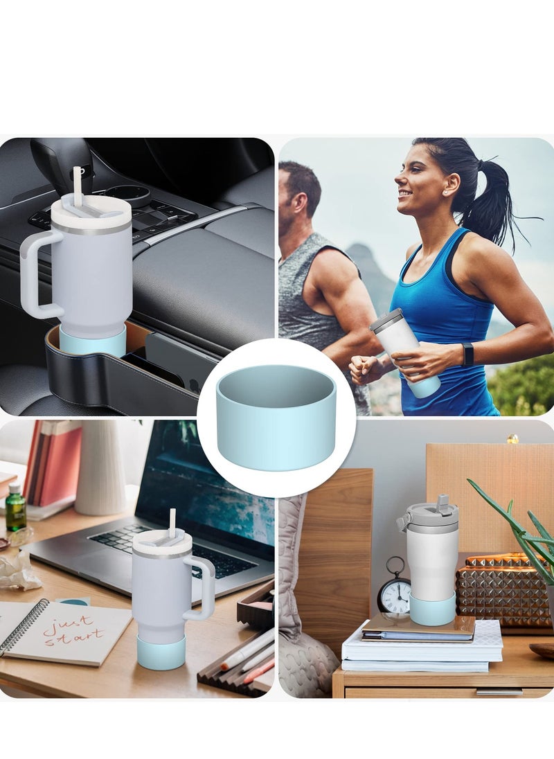 Generic - 2pcs 7.5cm Silicone Boot Bottom Sleeve Cover for Stanley 40oz Tumbler Quencher Adventure and Ice Flow Flip 30 oz 20 oz Water Bottle (Blue) - Image 1