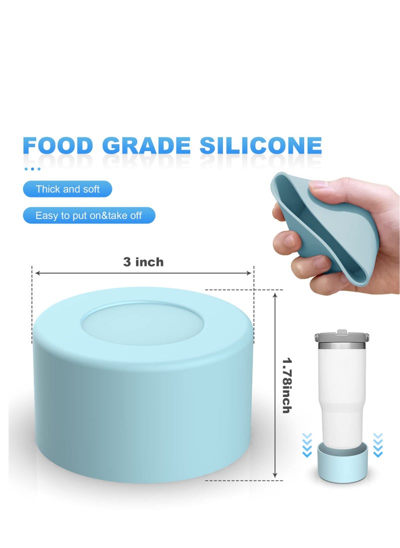 Generic - 2pcs 7.5cm Silicone Boot Bottom Sleeve Cover for Stanley 40oz Tumbler Quencher Adventure and Ice Flow Flip 30 oz 20 oz Water Bottle (Blue) - Image 1