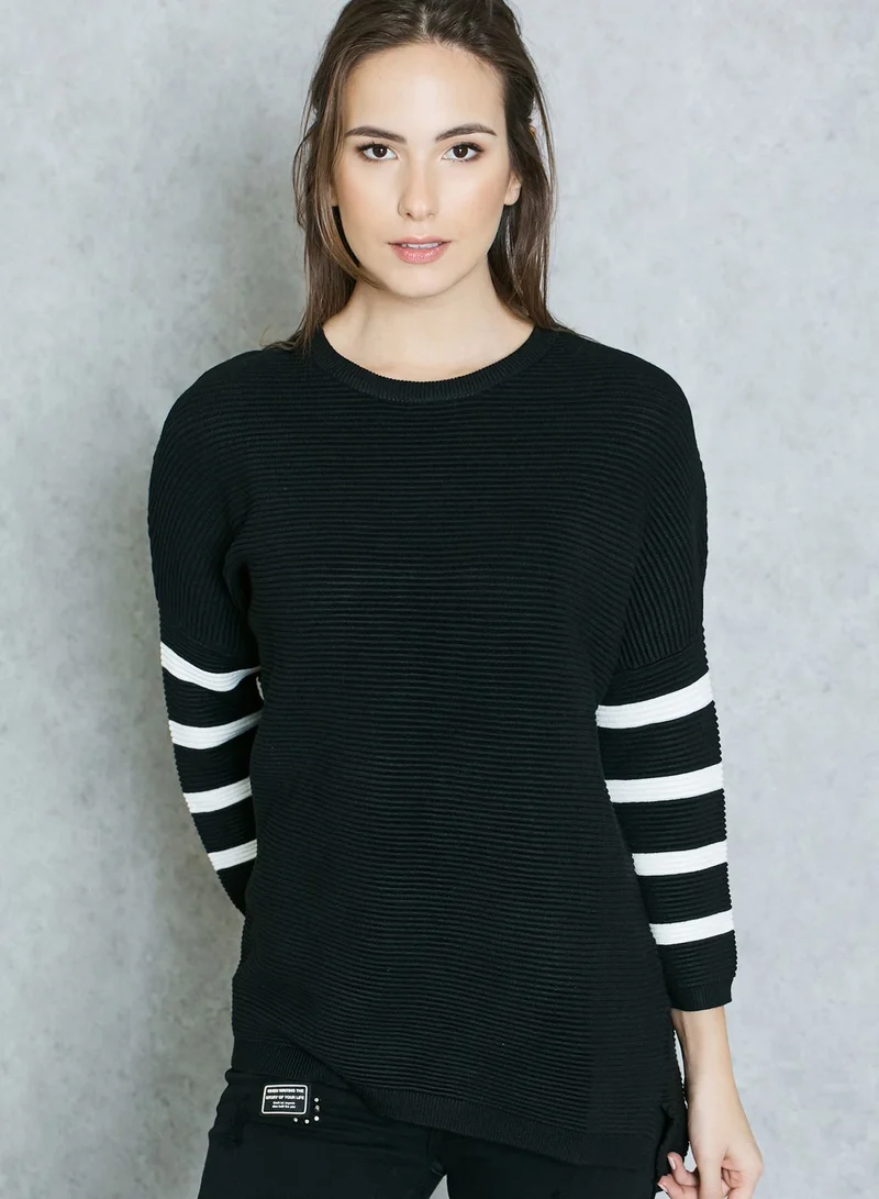 Ginger Ribbed Varsity Top